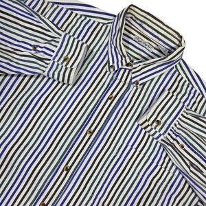 Vintage Bugle Boy XL Striped Button Down Shirt Long Sleeve‎ Grunge Punk Career